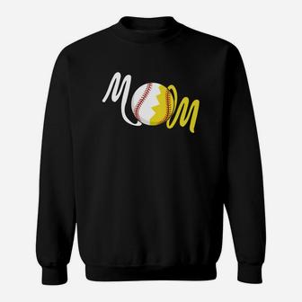 Mom Baseball And Softball Sweat Shirt - Seseable
