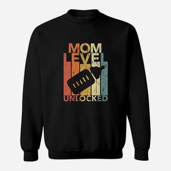 Mom Level Unlocked First Time Mommy Announcement Sweat Shirt - Seseable
