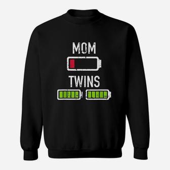 Mom Low Battery Twins Full Battery Sweat Shirt - Seseable