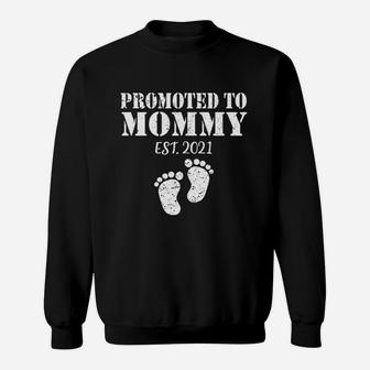Mom Promoted To Mother Est 2021 Sweat Shirt - Seseable