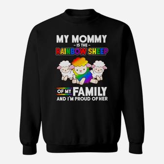 Mommy Rainbow Sheep Family Proud Gay Pride Mom Sweat Shirt - Seseable