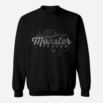 Monster Trucks Vintage Retro Big Truck Lover Sweat Shirt - Seseable