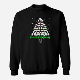 Mooey Christmas Cow Christmas Tree For Cow Lovers Sweat Shirt - Seseable