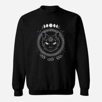 Moon Cat Crystal Sweat Shirt - Seseable