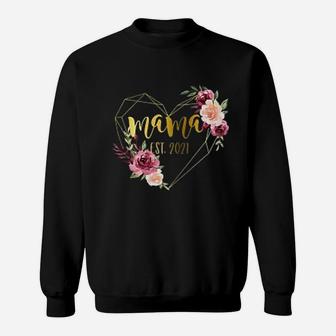 Mothers Day Baby Shower 1St Time Mom Mama Est 2022 Floral Mothers Day Sweat Shirt - Seseable