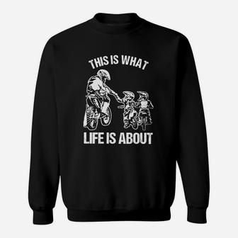 Motocross Dad Father And Kids, best christmas gifts for dad Sweat Shirt - Seseable