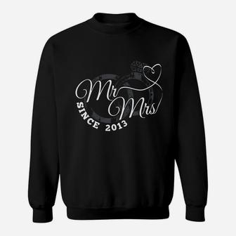 Mr And Mrs Since 2013 8th Wedding Anniversary Sweatshirt - Seseable