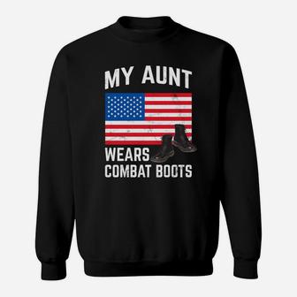 My Aunt Wears Combat Boots Soldier Support Sweat Shirt - Seseable