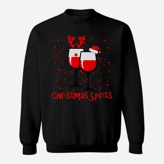 My Christmas Spirit Is Wine Wine Lover Xmas Custome Sweat Shirt - Seseable