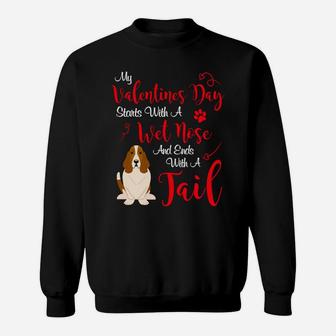 My Dog Is My Valentines Day Basset Hound Sweat Shirt - Seseable