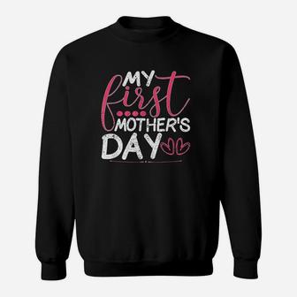 My First Mother Day Red Heart Lover Husband Wife Sweat Shirt - Seseable