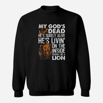 My God Not Dead Lion Christian Christ Cross Faith Sweat Shirt - Seseable