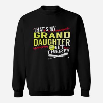 My Granddaughter Baseball And Softball Grandpa Grandma Sweat Shirt - Seseable