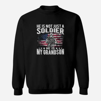 My Grandson Is A Soldier Patriotic Proud Army Grandparent Sweat Shirt - Seseable