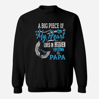 My Papa Lives In Heaven Memorial Day Papa Dad Grandpa Sweat Shirt - Seseable