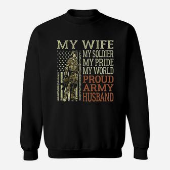 My Wife My Soldier Hero Proud Army Husband Military Spouse Sweat Shirt - Seseable