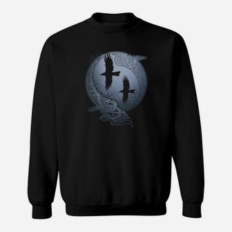 Mystisches Mond-Yin-Yang-Sweatshirt mit Rabengrafik, Spirituelles Tee - Seseable