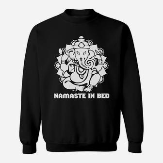 Namaste Elephant Namaste In Bed Woman Chakra T-shirt Sweatshirt - Seseable