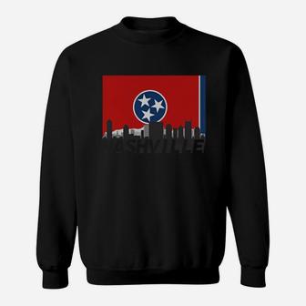 Nashville Tennessee Skyline Flag Sweat Shirt - Seseable