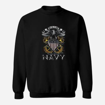 Navy Full Print Eagle Sweat Shirt - Seseable