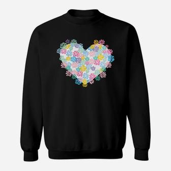 Neon Shirts - Flower Hearts Shirts Sweat Shirt - Seseable