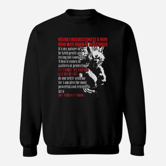 Never Underestimate A Man Who Was Born In November Sweatshirt - Seseable