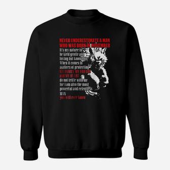 Never Underestimate A Man Who Was Born In November Sweatshirt | Seseable UK