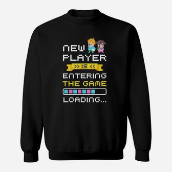 New Baby Gaming First Time Dad Mom Sweat Shirt - Seseable