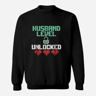 New Husband Level Unlocked Just Married Gamer Gift Sweat Shirt - Seseable