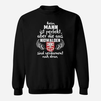 Niedwalden Männer Sweatshirt, Lustiger Spruch Kein Mann Perfekt - Seseable