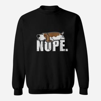 Nope Lazy Basset Hound Dog Sleeping Funny Dog Lovers Sweat Shirt - Seseable
