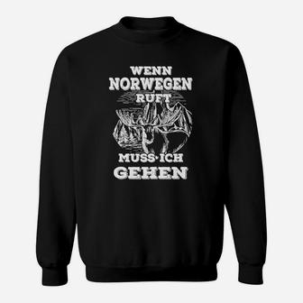Norwegen-Liebhaber Sweatshirt, Wikinger-Motiv Wenn Norwegen ruft - Seseable