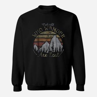 Not All Who Wander Are Lost Gradient Mountain Gold Sweatshirt - Seseable