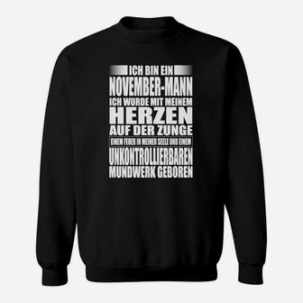 November-Mann Geburtstags-Sweatshirt, Spruch für Skorpion & Schütze - Seseable