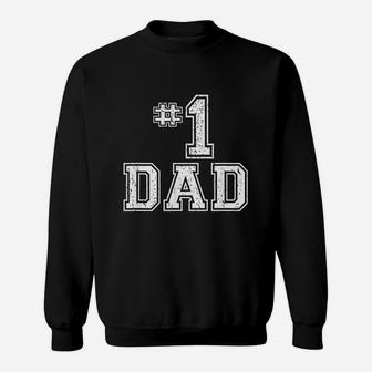 Number 1 Dad Number One Fathers Day Vintage Style Sweat Shirt - Seseable