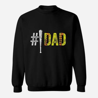 Number One Softball Fan Dad Gift From Daughter Sweat Shirt - Seseable