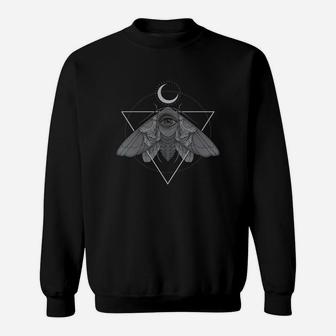 Occult Moth Moth Occult Occultism Dark Art Moon Symbolism Sweat Shirt - Seseable