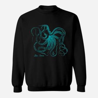 Octopus Cool Vintage Marine Biologist Ocean Sea Life Biology Pun Sweat Shirt - Seseable