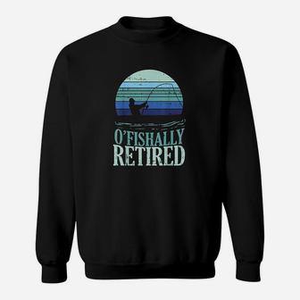Ofishally Retired Fishing Retro Retirement Sweat Shirt - Seseable