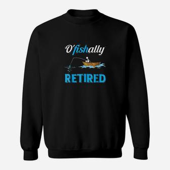 Ofishally Retired Funny Fisherman Retirement Sweat Shirt - Seseable