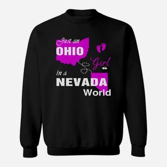 Ohio Girl In Nevada Shirts Ohio Girl Tshirt,nevada Girl T-shirt,nevada Girl Tshirt,ohio Girl In Nevada Shirts,nevada T-shirts Hoodie Sweat Shirt - Seseable