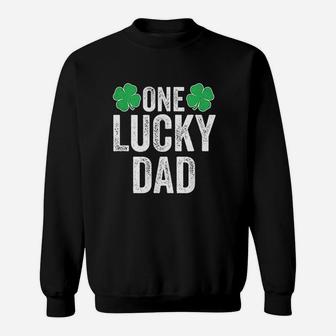 One Lucky Dad Clover Men Father St Patricks Day Dad Sweat Shirt - Seseable