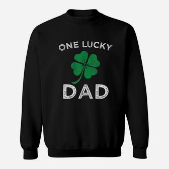One Lucky Dad St Patricks Day Retro Father Gift Sweat Shirt - Seseable
