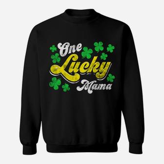 One Lucky Mama Mom St Patricks Day Sweat Shirt - Seseable