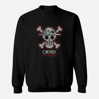 One Piece Anime-Schädel und Knochen Sweatshirt, Vintage Fanbekleidung - Seseable