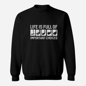 Onepick Men Golf Life Is Full Of Important Choices Vintage Sweat Shirt - Seseable