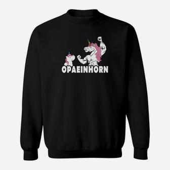 Opaeinhorn Sweatshirt in Schwarz, Lustiges Einhorn-Design - Seseable