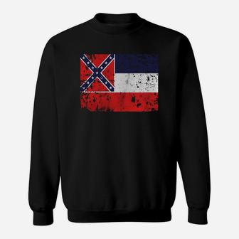 Original Vintage Distressed Mississippi State Flag T-shirt Sweat Shirt - Seseable