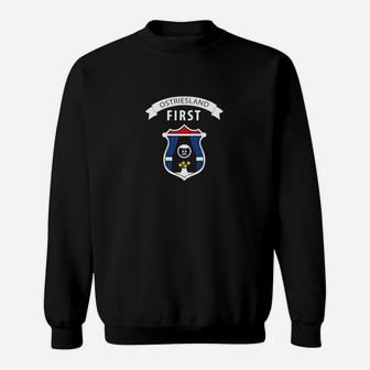 Ostfriesland First Hochwertiges Schwarzes Sweatshirt mit Emblem-Design - Seseable