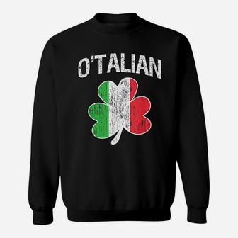 O'talian Italian Shamrock Flag Italy Pride Irish Sweatshirt - Seseable